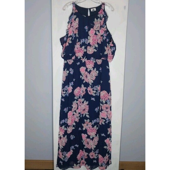 Old Navy Maxi Dress XXL Sheer Overlay Chiffon Lined Cottagecore Boho Romantic - Picture 1 of 8